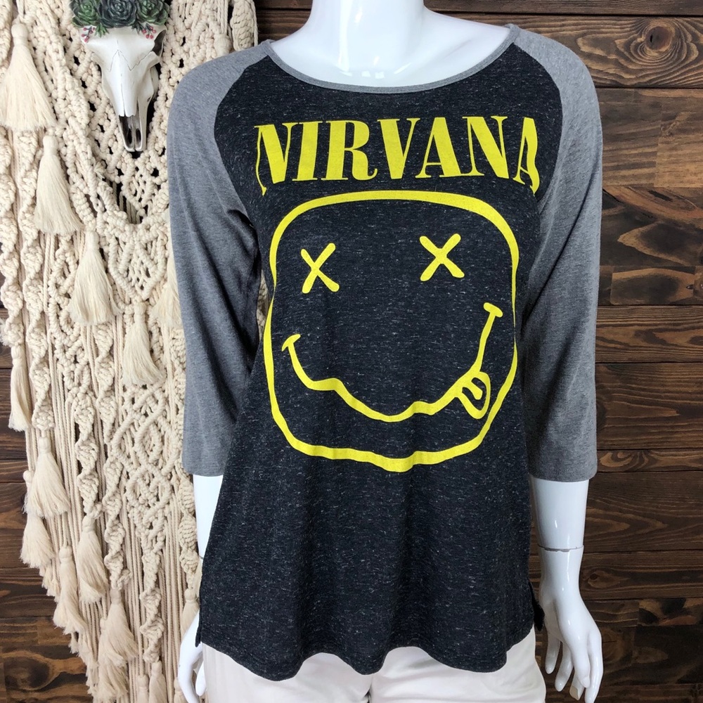 Nirvana | Speckled Marl Ringer‎ Tee Nirvana Logo